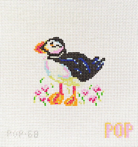 Colorful Puffin Needlepoint Canvas
