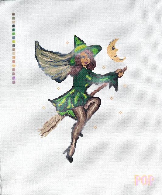 Retro Pin Up Witch - Green