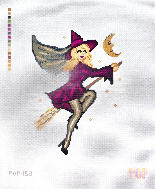 Retro Pin Up Witch - Purple