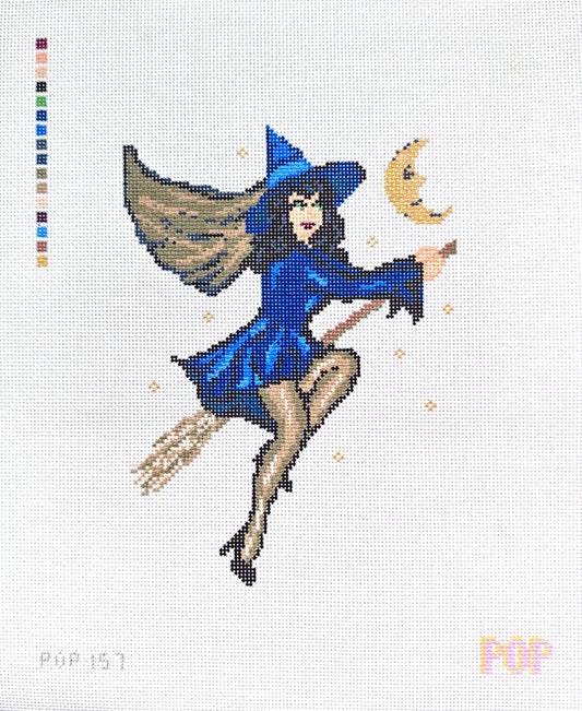 Retro Pin Up Witch - Blue