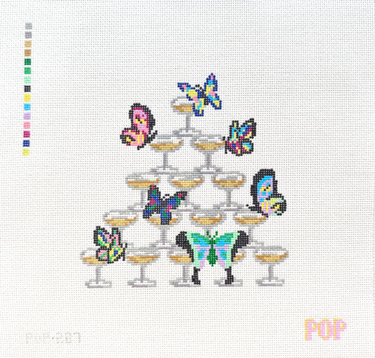 Champagne Tower Butterflies - Château Gone Wild