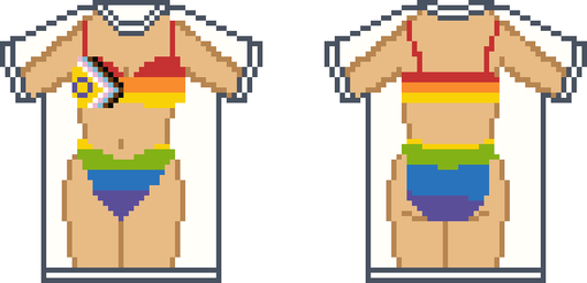 Pride Flag Bikini Tee Chart - 3 Skin tones *Digital Download ONLY*
