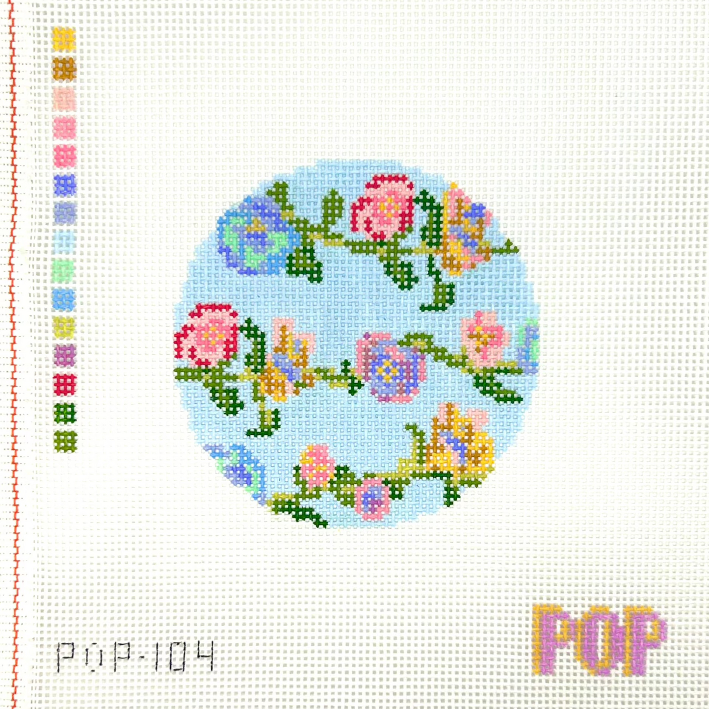 Floral Vine Round - Blue