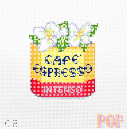 Cafe Espresso Can Needlepoint Canvas