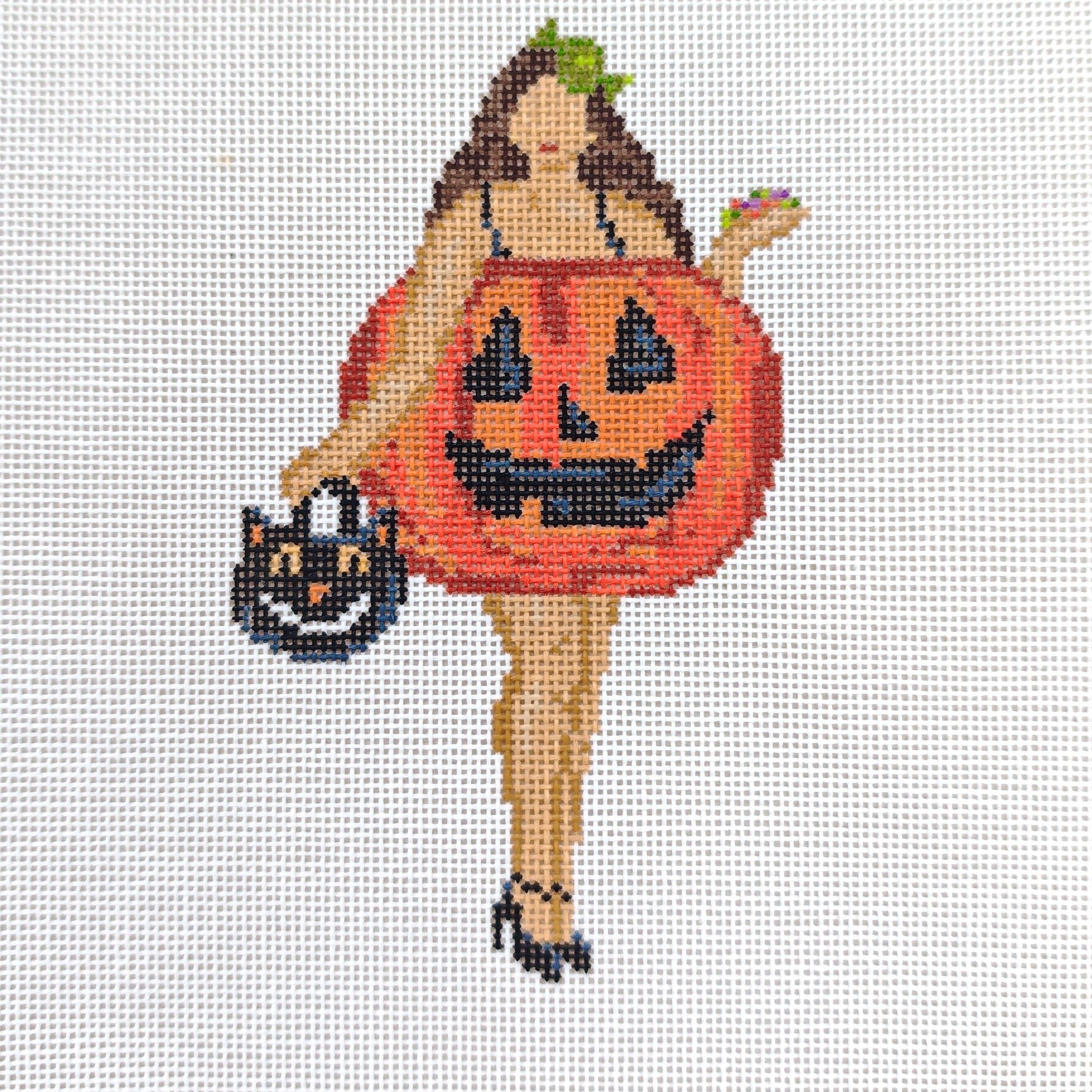 Halloween Pumpkin Pail Lady