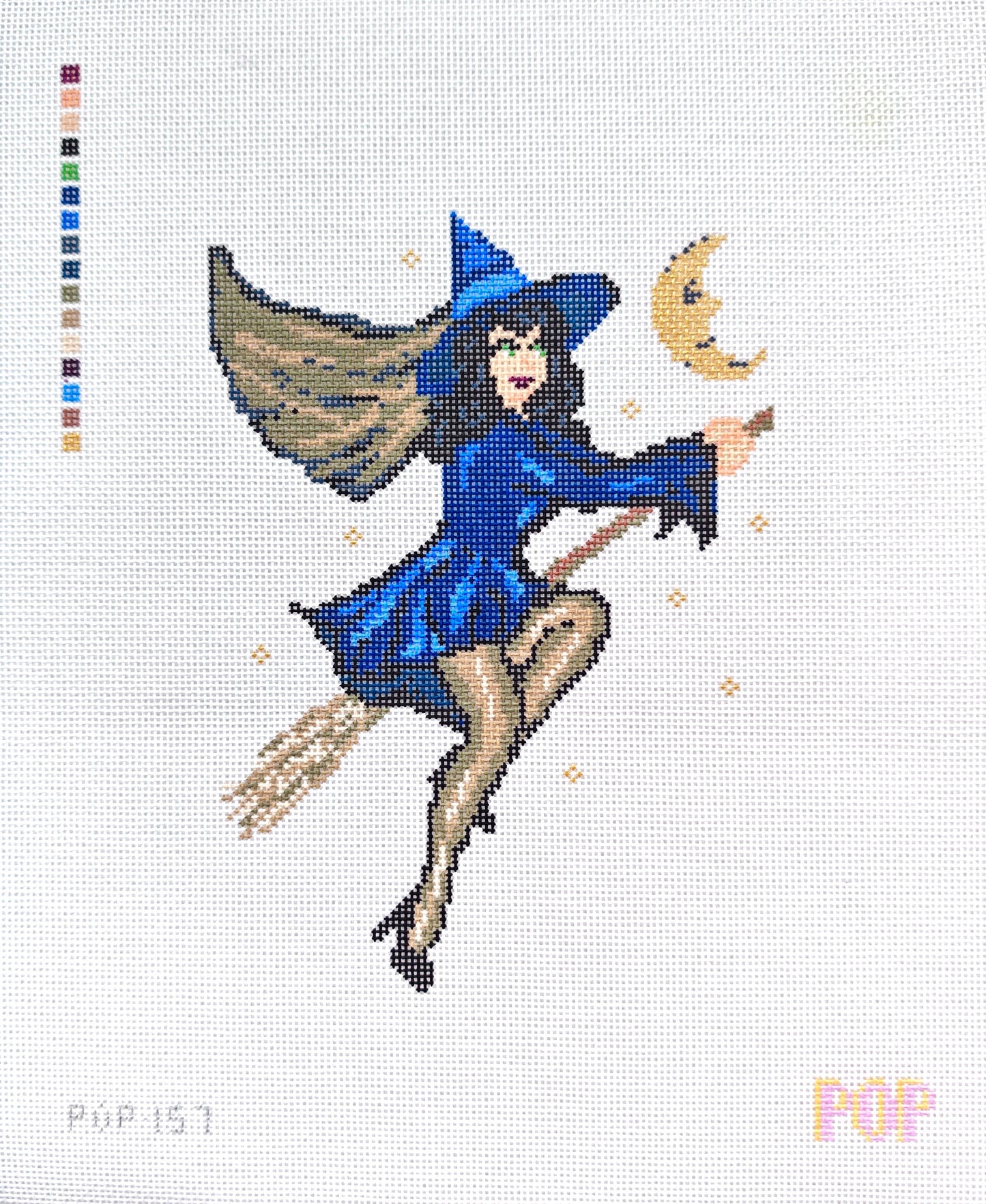 Retro Pin Up Witch - Blue