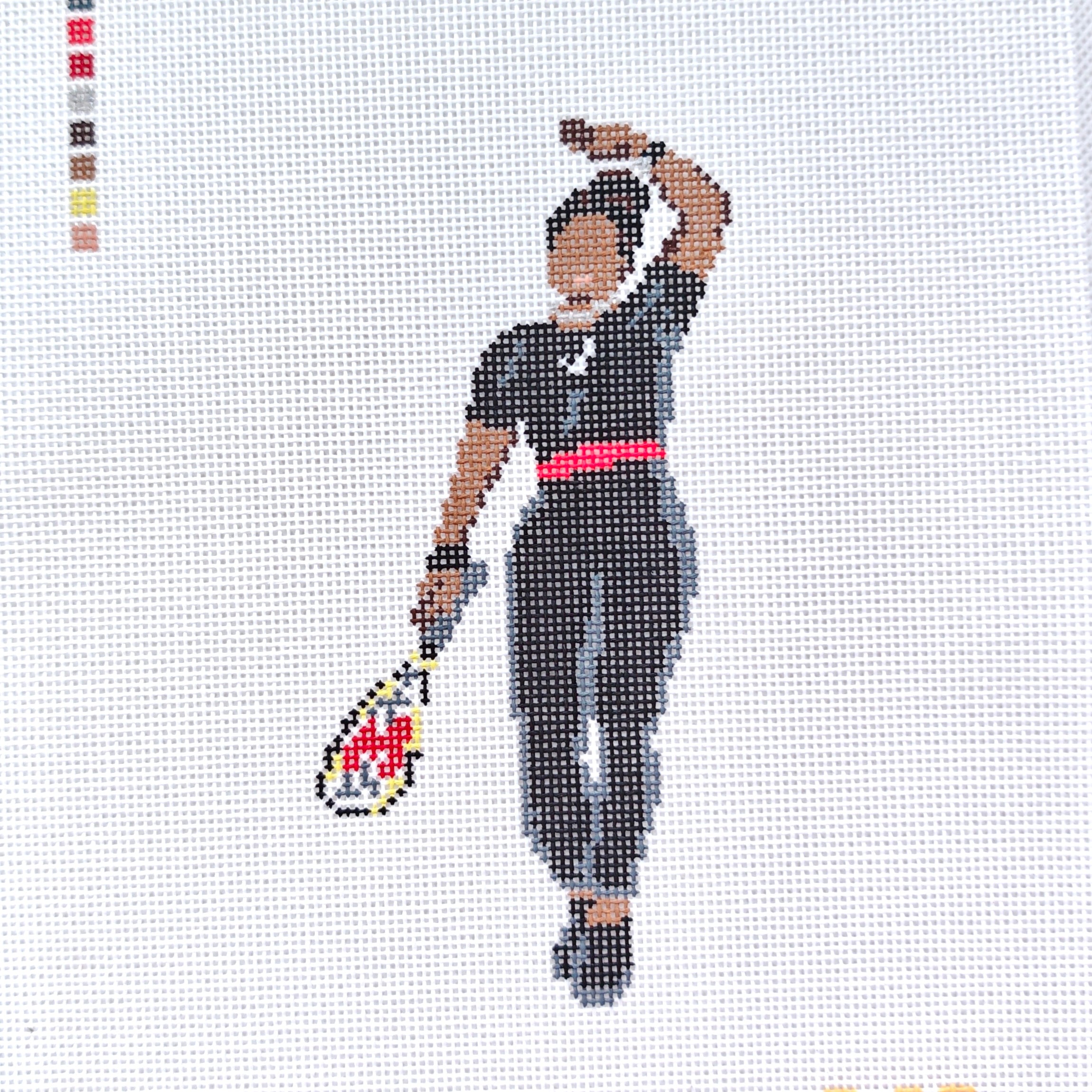 Tennis Star Needlepoint Canvas