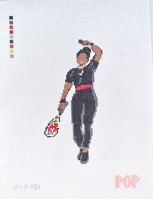 Tennis Star Needlepoint Canvas