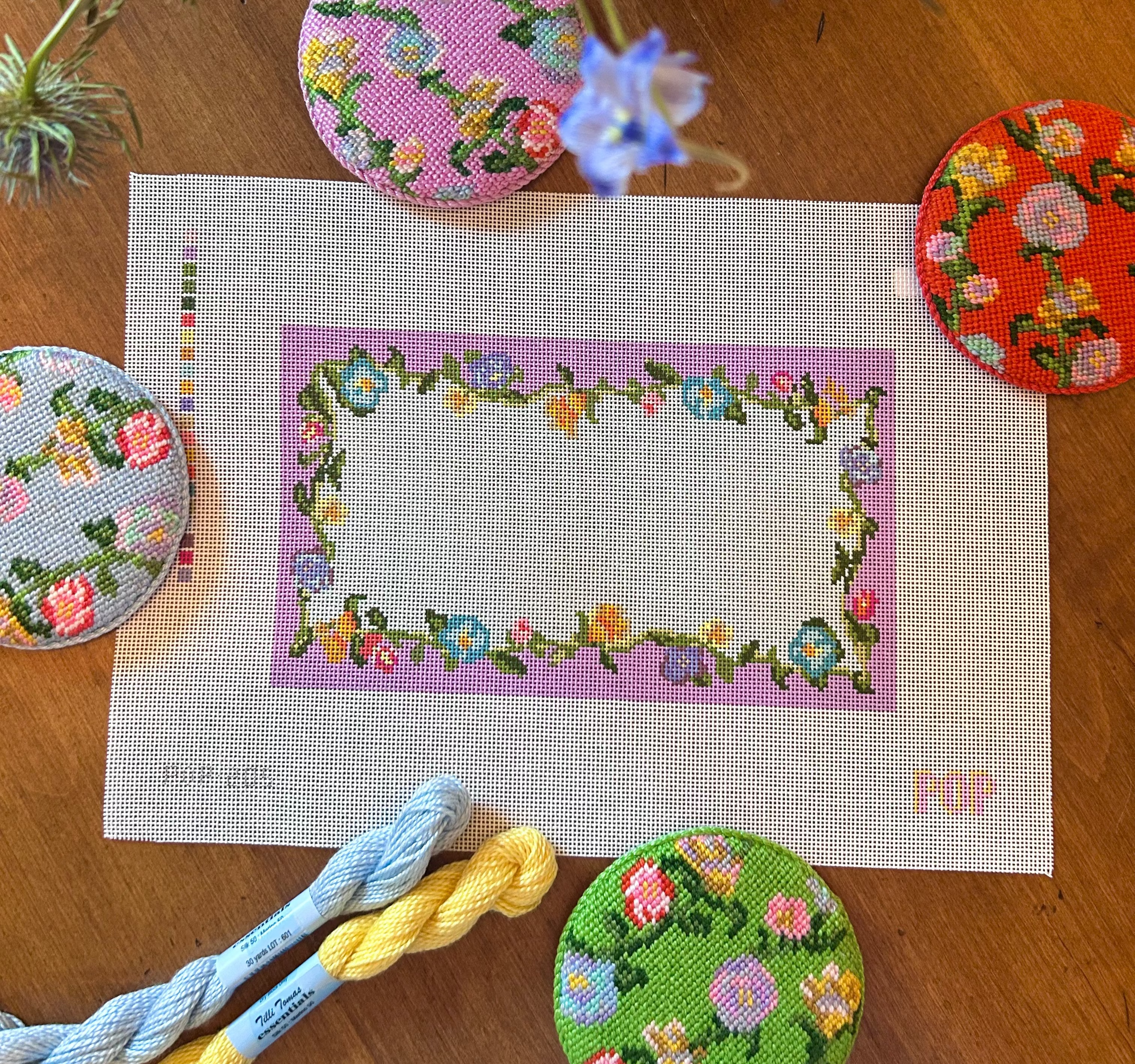 Multicolor Blank Floral Frame