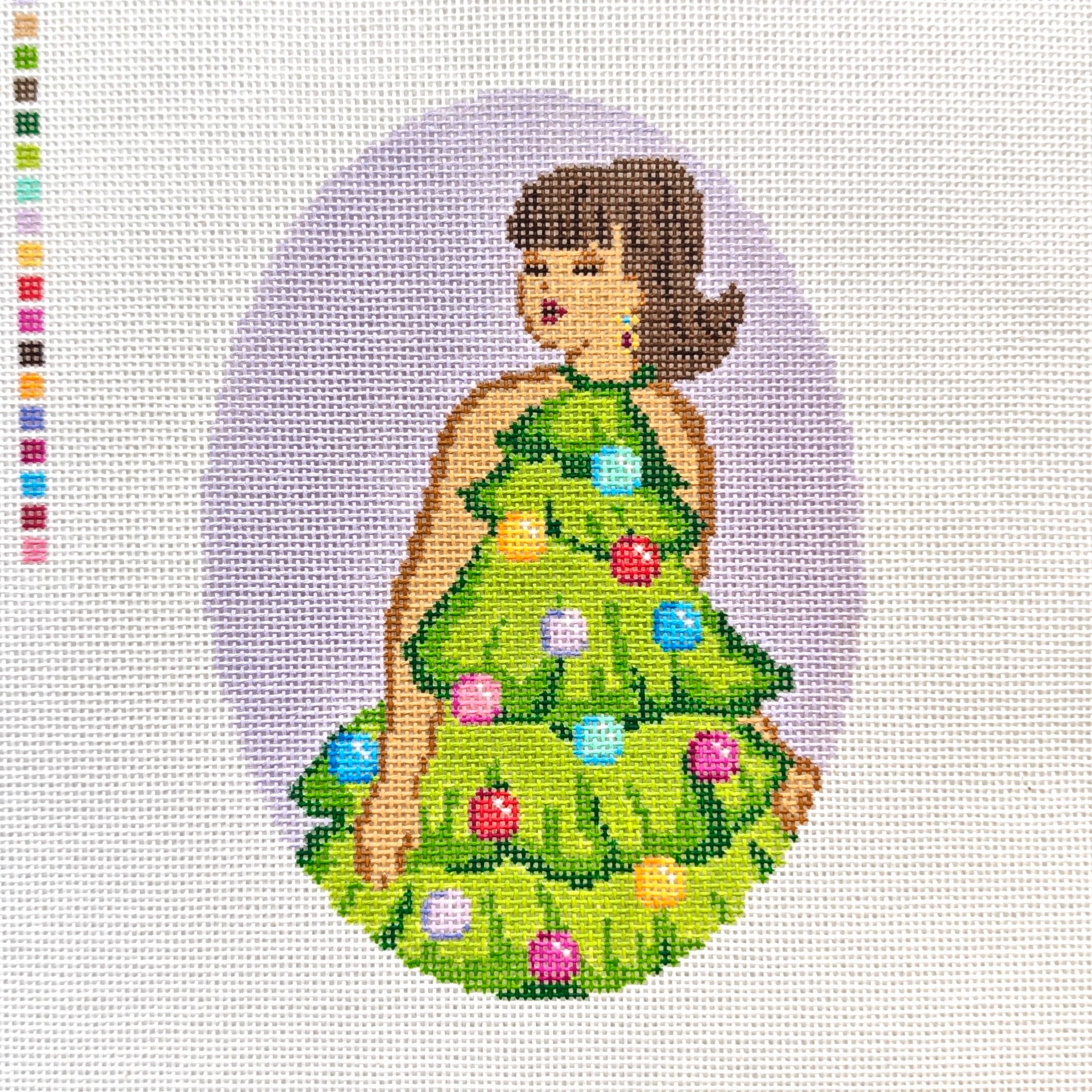 Christmas Tree Dress Oval – POP Needle Arts