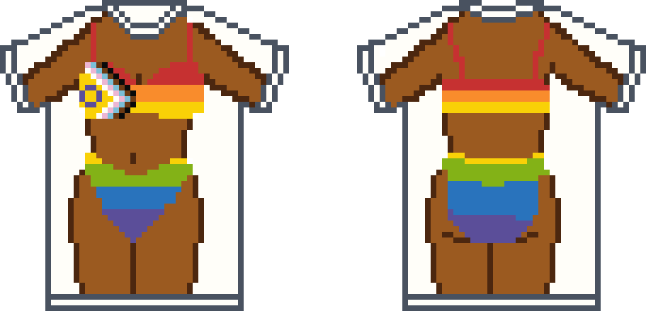Pride Flag Bikini Tee Chart - 3 Skin tones *Digital Download ONLY*