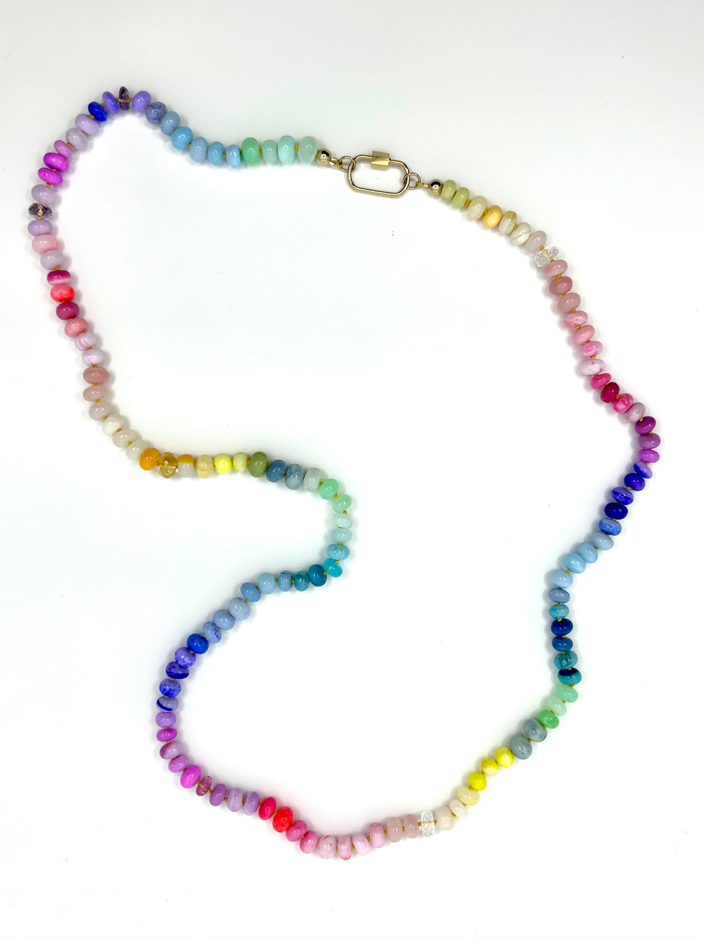 Needle Art Necklace - Vibrant Ombre Opal Multicolor #1