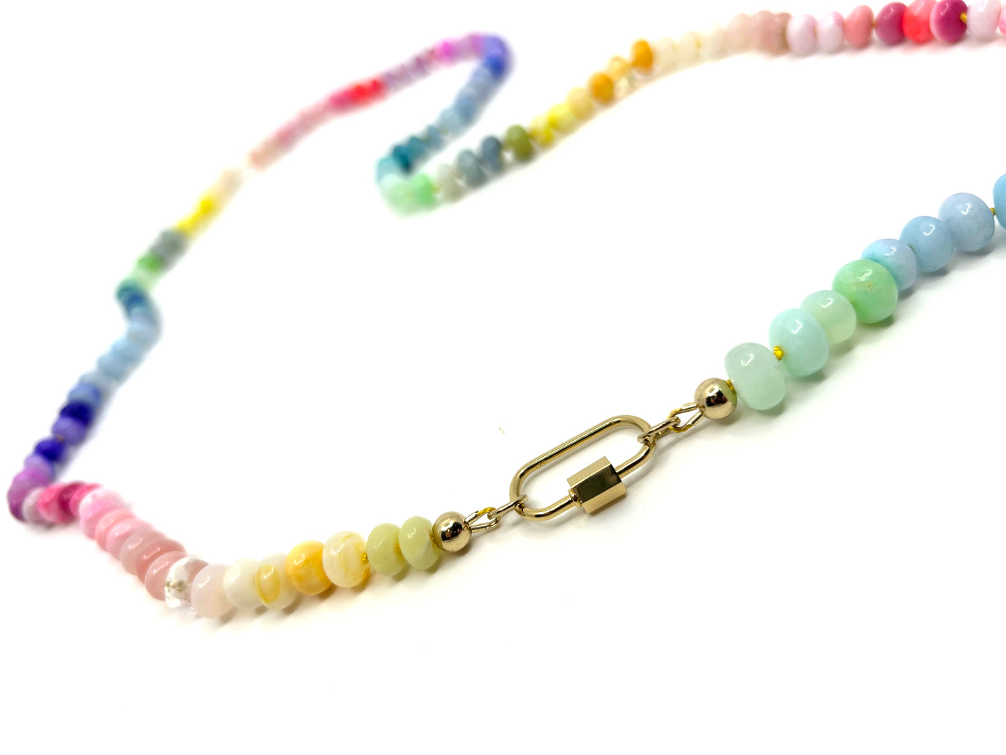 Needle Art Necklace - Vibrant Ombre Opal Multicolor #1