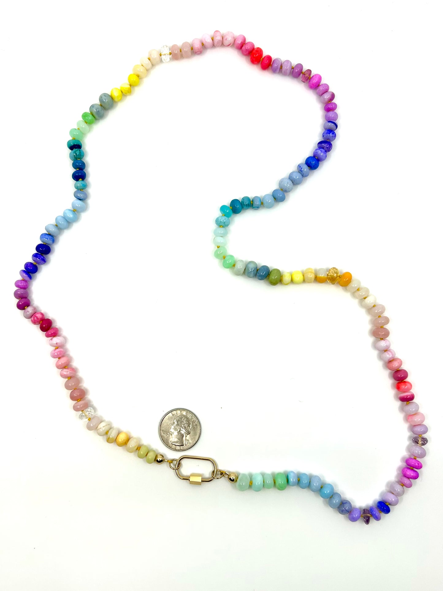 Needle Art Necklace - Vibrant Ombre Opal Multicolor #1