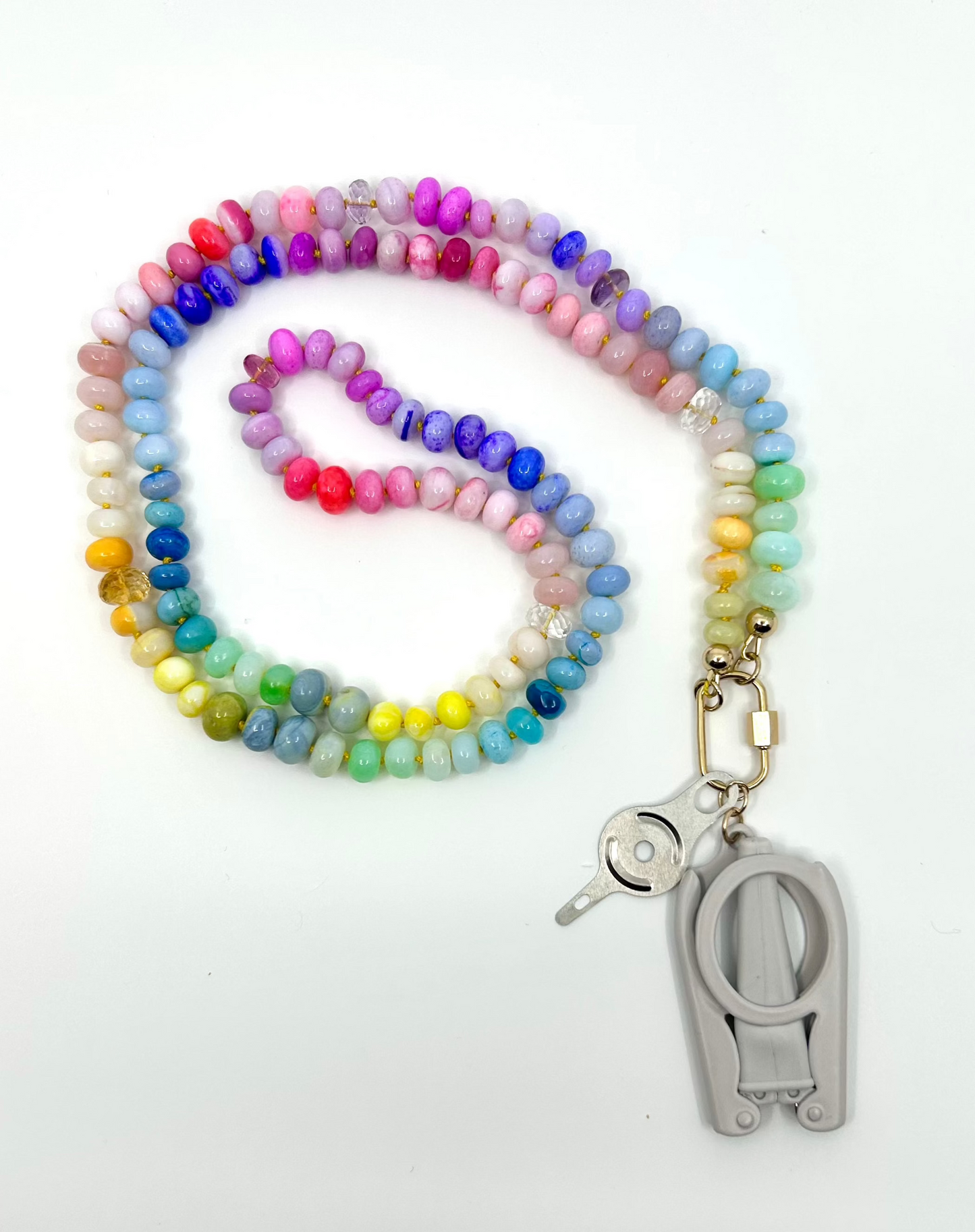 Needle Art Necklace - Vibrant Ombre Opal Multicolor #1