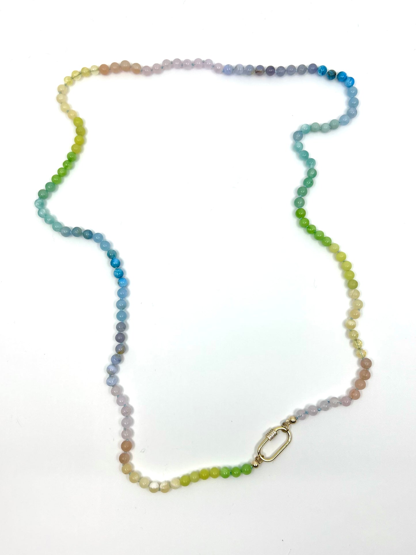 Needle Art Necklace - Pastel Ombre Gemstone #2