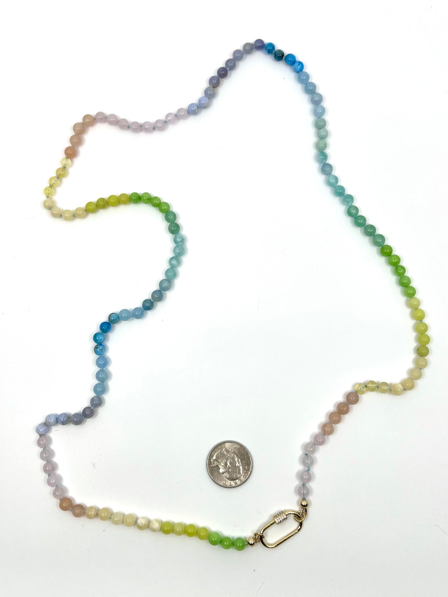 Needle Art Necklace - Pastel Ombre Gemstone #2