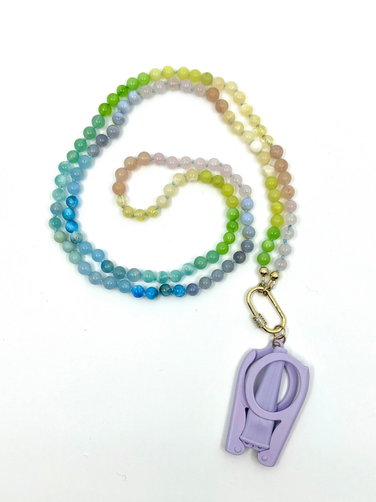 Needle Art Necklace - Pastel Ombre Gemstone #2