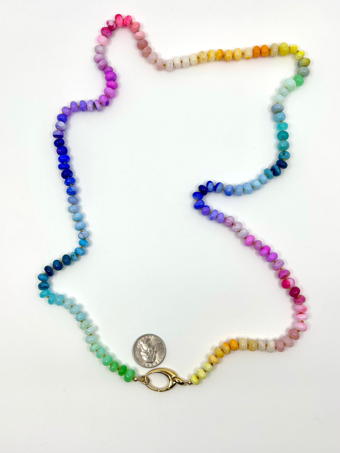 Needle Art Necklace - Vibrant Ombre Opal Multicolor #3