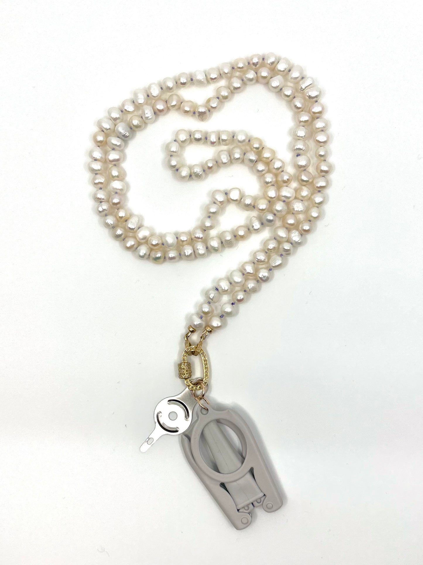 Needle Art Necklace - Freshwater Pearl