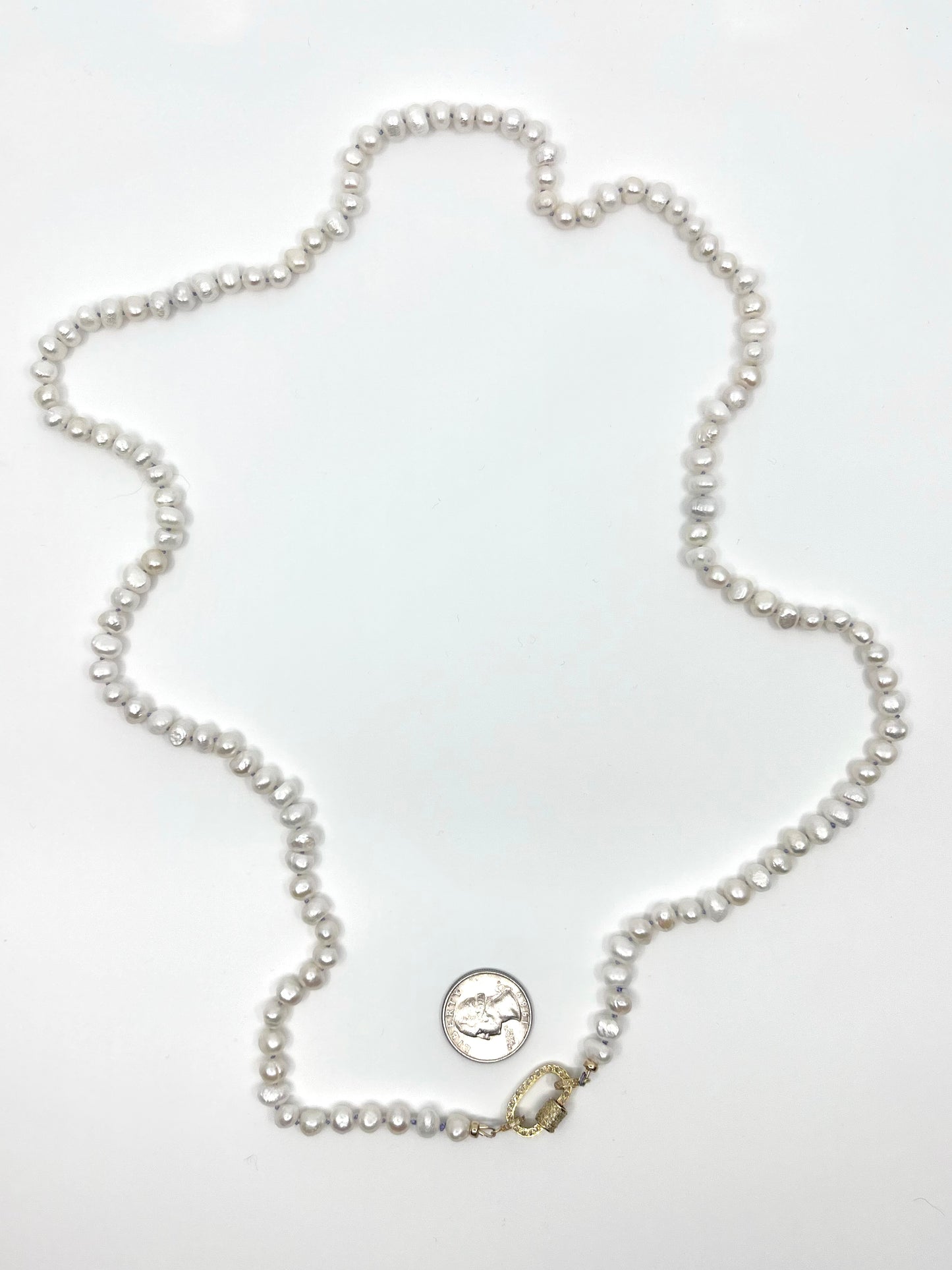 Needle Art Necklace - Freshwater Pearl