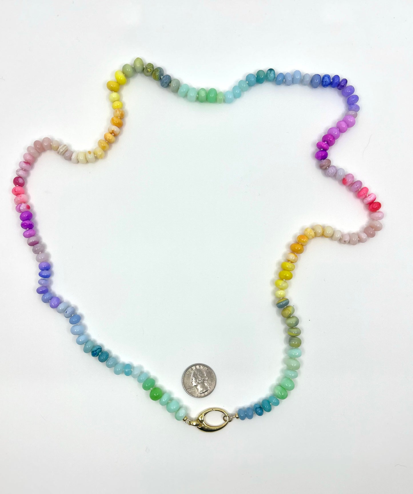 Needle Art Necklace - Vibrant Ombre Opal Multicolor #2