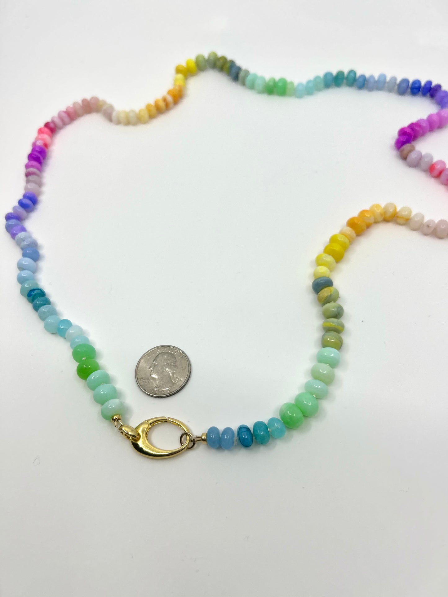 Needle Art Necklace - Vibrant Ombre Opal Multicolor #2