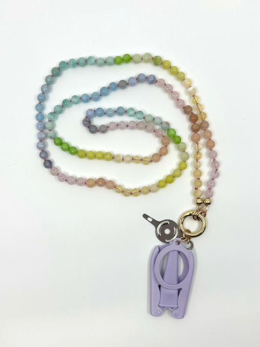 Needle Art Necklace - Pastel Ombre Gemstone #1