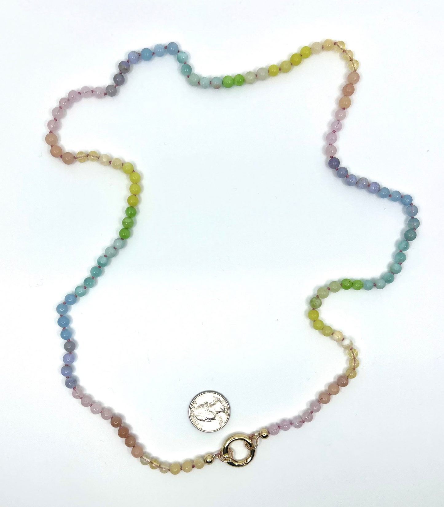 Needle Art Necklace - Pastel Ombre Gemstone #1