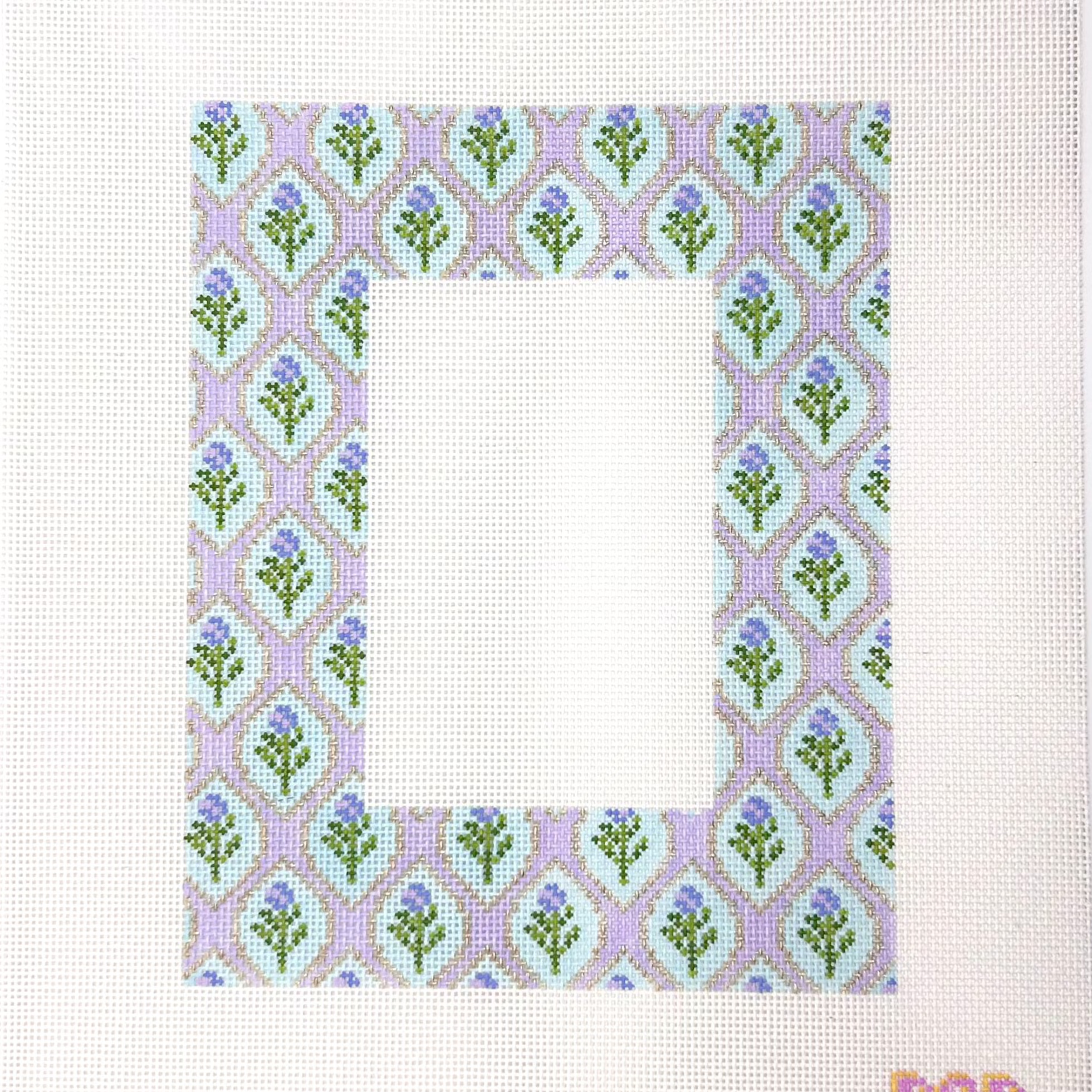 Lavender & Turquoise Floral Frame