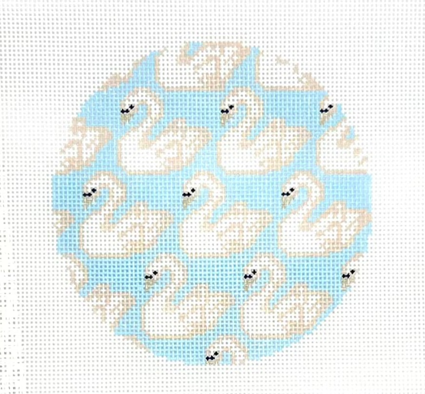 Small Swan Pattern Round - 4 inch