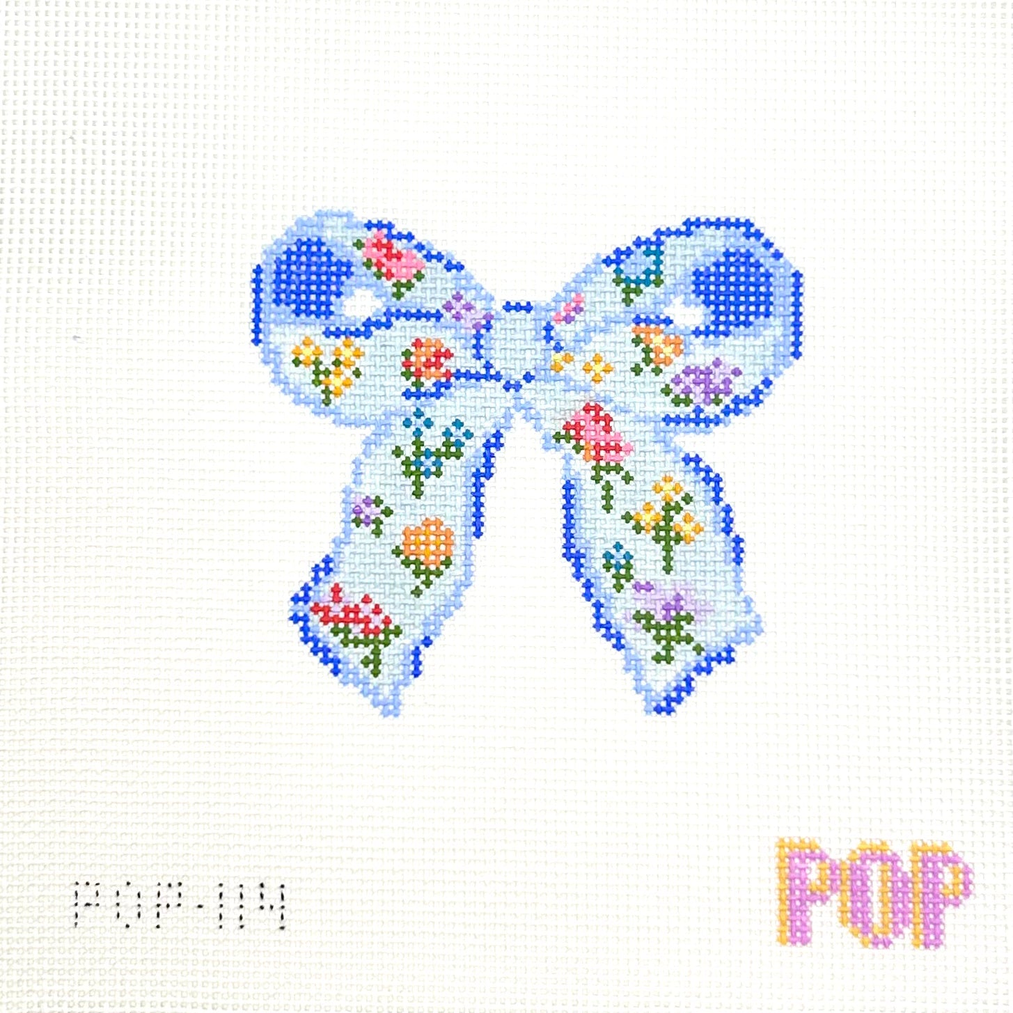 Floral Bow - Blue
